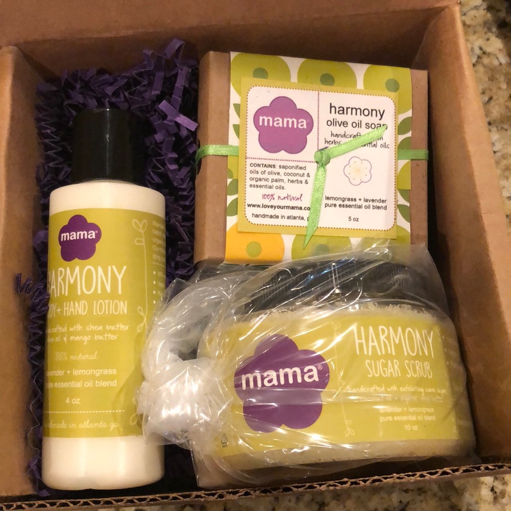 Lavender & lemongrass scrub, lotion, soap